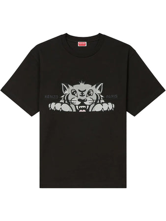Kenzo T-shirt oversize ricamata 'KENZO Happy Tiger' di cotone da uomo