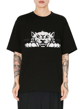 Kenzo T-shirt oversize ricamata 'KENZO Happy Tiger' di cotone da uomo