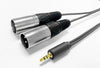 3.5MM CABLE to 2 x XLR male 2m