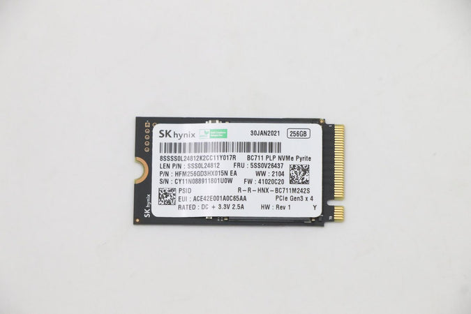256GB M.2 2242 PCIe 3.0 NVMe