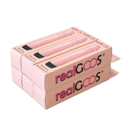 Offerta lancio 6 pezzi realGOOS®Vibratore economico in TPE morbido flessibile color carne dildo vibrante