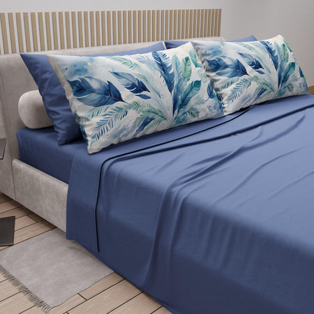 Completo lenzuola matrimoniale in puro cotone con 4 federe - Mod. 01 Hessense