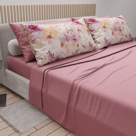 Completo lenzuola matrimoniale in puro cotone con 4 federe – Mod. 09 Hessense