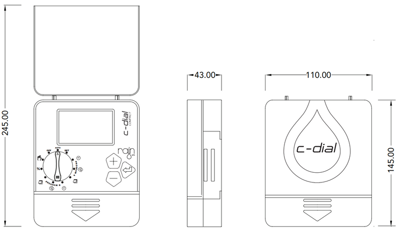 Centralina per irrigazione "Compact Dial" con trasformatore esterno e display ampio