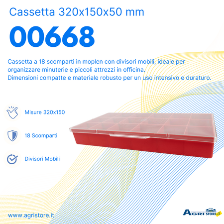 Cassetta 320x150x50 a 18 scomparti