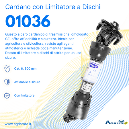 Cardano con limitatore a dischi 6x800