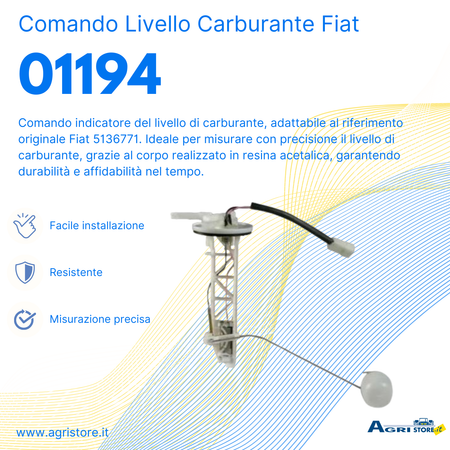 Comando livello carburante adattabile al riferimento originale Fiat 5136771