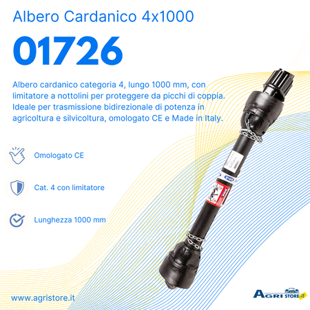Albero cardanico con limitatore a nottolini 4x1000
