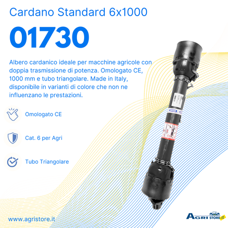 Cardano standard 6x1000 con tubo triangolare