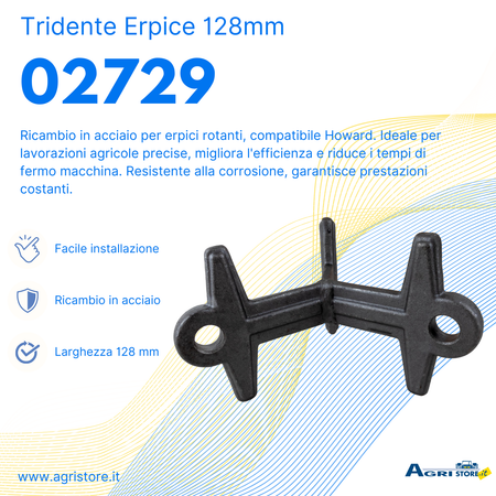 Tridente per erpice larghezza 128mm confezione da 5 pezzi
