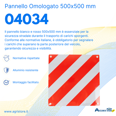 Pannello omologato per carichi sporgenti Italia