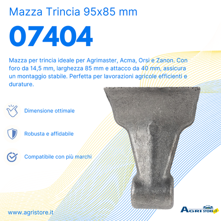 Mazza trincia lunghezza 95mm larghezza 85mm