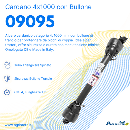 Cardano con bullone di trancio 4x1000