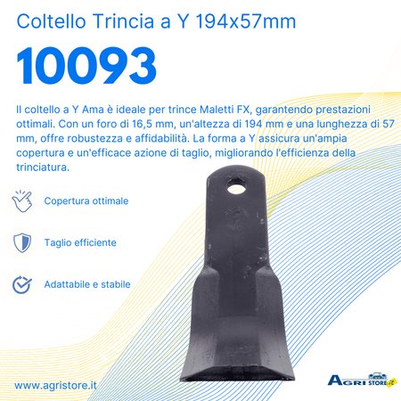 Coltello per trincia a Y altezza 194mm lunghezza 57mm confezione da 10 pezzi