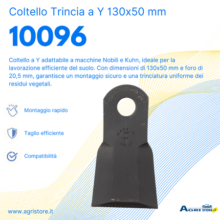 Coltello per trincia a Y altezza 130mm lunghezza 50mm
