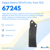 Zappa dx L 167,H 72,foro 10,5