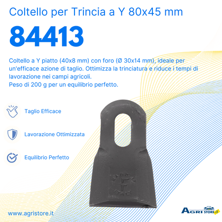 Coltello per trincia a Y altezza 80mm larghezza 45mm confezione da 5 pezzi