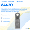 Coltello per trincia a Y altezza 130mm lunghezza 60mm