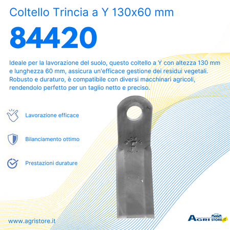 Coltello per trincia a Y altezza 130mm lunghezza 60mm