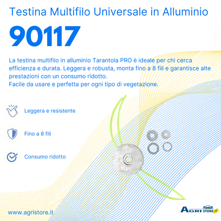 Testina multifilo per decespugliatore in alluminio Tarantola PRO