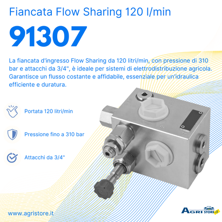 Fiancata d'ingresso Flow Sharing portata 120 litri/minuto
