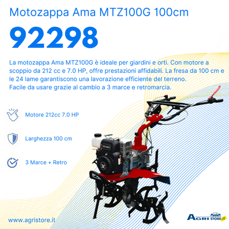 Motozappa Ama MTZ100G a scoppio 212cc