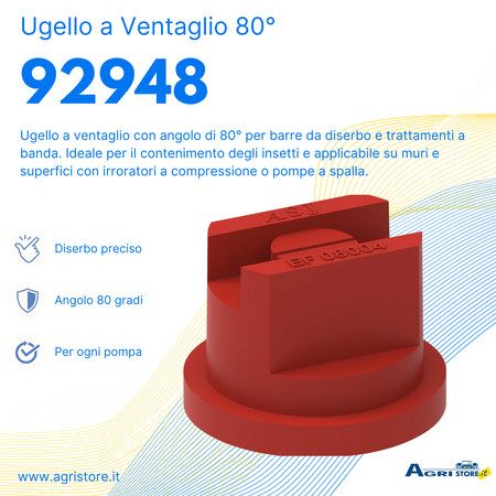 Ugello a ventaglio con angolo ad 80° EF08004 confezione da 15 pezzi