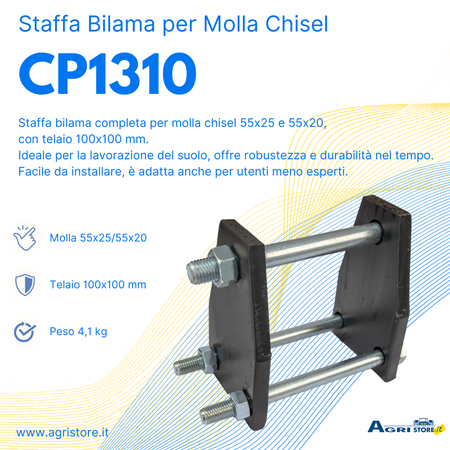 Staffa bilama completa per molla chisel 55x25,telaio 100x100