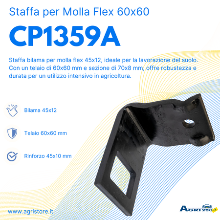 Staffa per molla flex 45x12 bilama 60x60-70x8