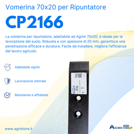 Vomerina per ripuntatore adattabile 70x20 Agrim