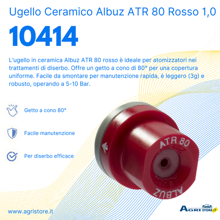 Ugello in ceramica Albuz ATR 80 rosso 1,0 confezione da 3 pezzi