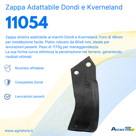 Zappa SX 80x8mm Foro Ø 46mm Dondi, Kverneland confezione da 5 pezzi