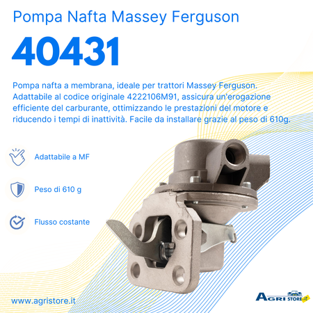 Pompa nafta a membrana adattabile Massey Ferguson 4222106M91