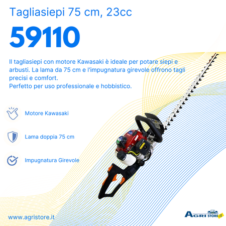 Tagliasiepi Garden Pro AGP-HT75R 23cc con motore Kawasaki