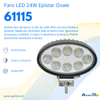 Faro da lavoro 8 LED Epistar ovale a largo raggio freddo 24 W IP67