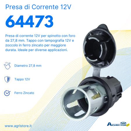 Presa di corrente 12v adatta per spinotto