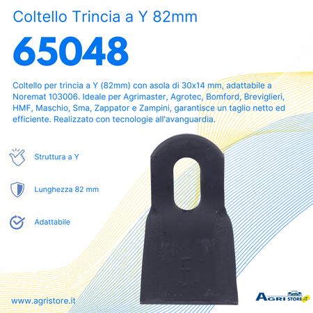 Coltello trincia a Y lunghezza 82mm adattabile Noremat 103006
