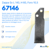 Zappa sx L 140,H 60,foro 10,5
