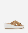 Alviero Martini Donna Sandali zeppa incrociati in eco nappa Geo Classic