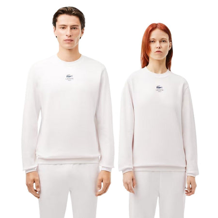 Lacoste felpe senza cappuccio uomo lacoste - sweatshirt - bianco da uomo