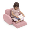 Chicco Twist - Poltroncina per Bambini Trasformabile in Chaise Longue e Divanetto, Sedia per Bambini con 3 Configurazioni, Comoda e Leggera, Si Trasforma con 1 Gesto - Per Bambini 12+ Mesi, colore DUSTY PINK
