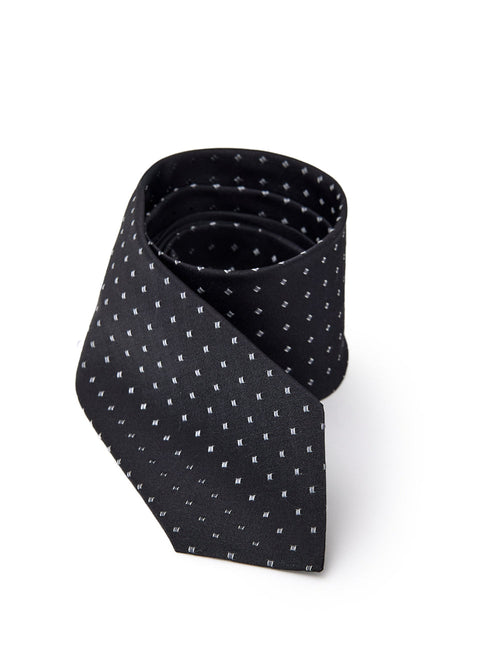 JIL SANDER Cravatta 7 cm in Seta Nera Jacquard Jil Sander da uomo