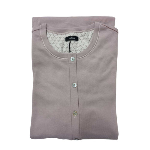 Camicia da notte donna Bisbigli Zerma Serie 12, manica lunga, Serafino, tessuto caldo in cotone 100%, Made in Italy