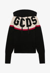 GCDS FELPA LOGO KNIT CROPPED HOODIE da donna