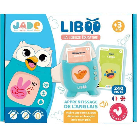 E-reader Liboo - JADE - Francese - Inglese - 240 Parole - Gioco Educativo - Batterie Incluse - Vocabolario - Apprendimento - Design Francese