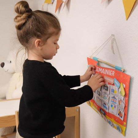 Calendario settimanale della gratitudine per bambini - GIADA - Montessori - Gioco educativo - Umore - Sonno - Gioco per bambini - Design francese