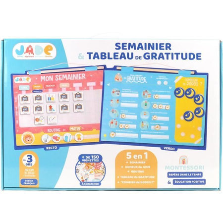 Calendario settimanale della gratitudine per bambini - GIADA - Montessori - Gioco educativo - Umore - Sonno - Gioco per bambini - Design francese