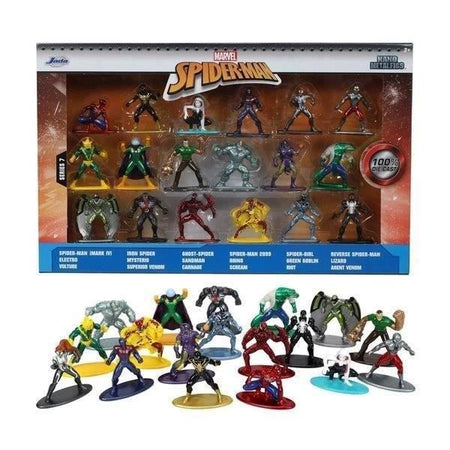Cofanetto Spiderman - 18 figurine in metallo da 4 cm - Personaggi dell'universo di Spiderman