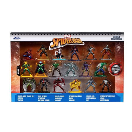 Cofanetto Spiderman - 18 figurine in metallo da 4 cm - Personaggi dell'universo di Spiderman