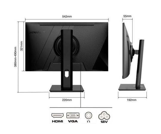 Schermo PC - JAPANNEXT - 23.8 FHD - IPS - 60Hz - Supporto ergonomico